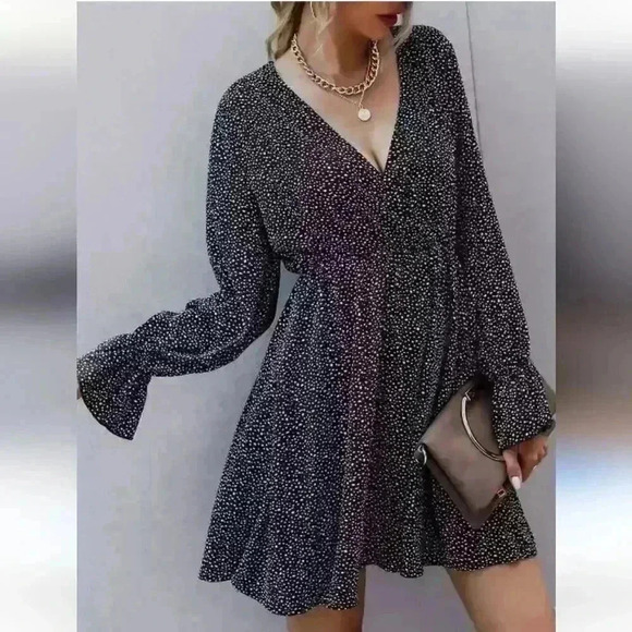 Black and white speckled patterned dress size XS/small - Picture 3 of 10